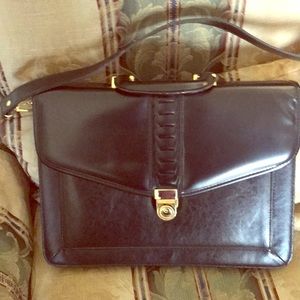 Women’s black small briefcase/laptop bag w/ strap